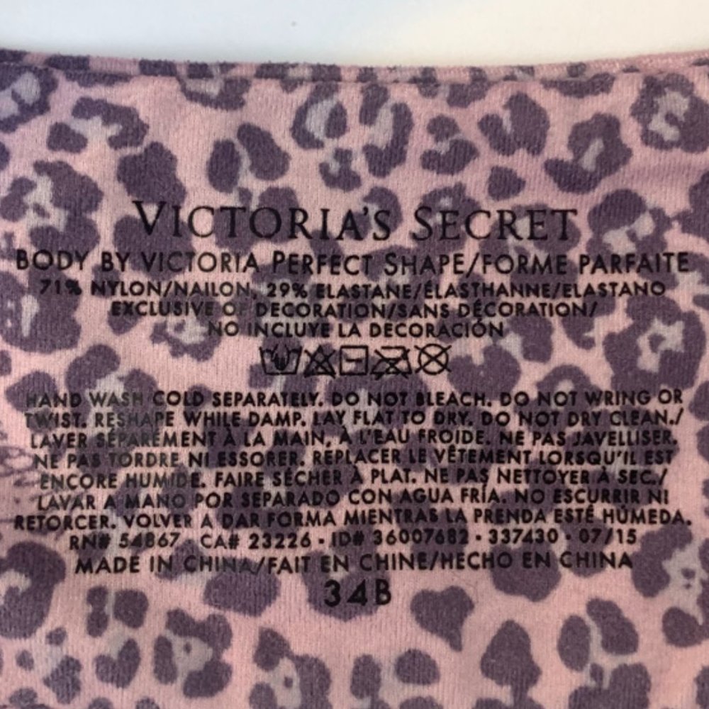 Victoria's Secret Mauve Leopard Print Body By Victoria Perfect Shape Bra - Picture 3 of 6